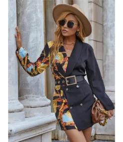 Wholesale Women Clothing Double-Breasted Small Suit Jacket SW190113