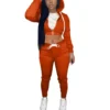 Plain Crop Hoodie And Pants Women Outfits SO110071
