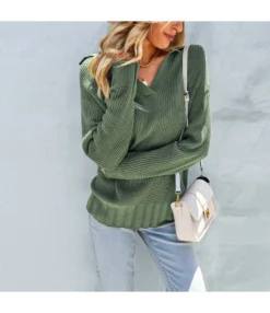 Fashion V Neck Lapel Loose Long Sleeve Solid Color Wholesale Sweaters STN562267 -Women Clothing Sales Store 05cb9a77 8d51 4e85 a70d 238a9190e0d5 496b1215ef77b92e5b9971951a49dd3a