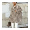 Vintage Plaid Commuter Oversize Long-Sleeved Shirt Wholesale Women'S Tops N464123033000005