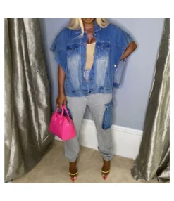 Vest Jacket Loose Wholesale Denim Coats Unique Design Denim SOU180791