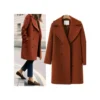 Elegant Lapel Thicken Coats Double-Breasted Long Sleeve Solid Color Loose Women Wholesale Coats SOU57033