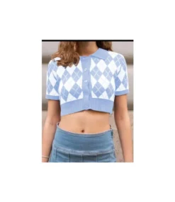 Plaid Fashion Button Short Sleeve Knitted Lapel Short Womens Shirts Wholesale Crop Tops STN532432 -Women Clothing Sales Store 12827e51 e001 416d 94c4 792bd3611d14 a4b565dab77977dfb21c2811511078db