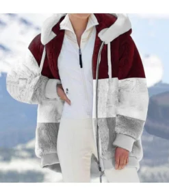 Women'S Plush Patchwork Zipper Pocket Hooded Loose Jacket Wholesale Coats SOUN537663 -Women Clothing Sales Store 1530a188 fddd 4f02 9b06 db089d6e5846 89af4a4da50a90ea0aa228888c805de3