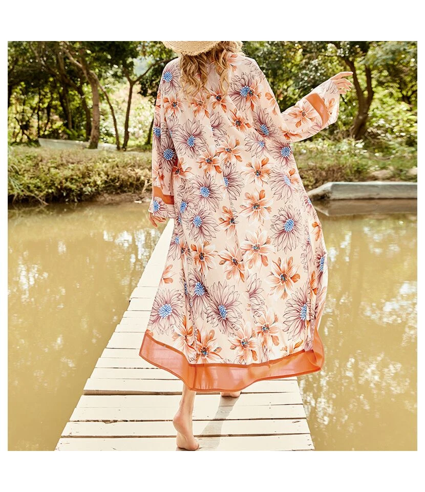 Summer Printed Beach Sun Protection Cardigan Vacation Bikini Coverup Beachwear Wholesale Beach Outfits For Women SD168274 4 Summer Printed Beach Sun Protection Cardigan Vacation Bikini Coverup Beachwear Wholesale Beach Outfits For Women SD168274 - Image 4