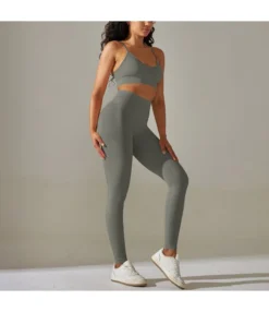 Seamless Solid Color Crop Tops High Waist Leggings Sports Suit Wholesale Womens Clothing N4623070500055 -Women Clothing Sales Store 1704c1fa24a84f7cae81b03c0129a7b4 4