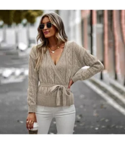 Casual V-Neck Lace-Up Solid Color Long Sleeve Wholesale Sweaters SSWN562372 -Women Clothing Sales Store 18e5f3dc 58a2 431f 87e6 3100dac525d4 d327b1fc5ce3596d27900dffe60592b3