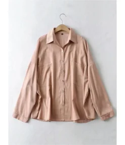 Lapel Neck Single Breasted Pocket Detail Soild Shirt