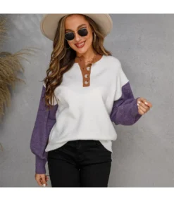 Casual Long Sleeve Button Pullover Knitted Sweater Wholesale Women Top -Women Clothing Sales Store 1c1b5de9 fb4d 438b becc 8a7e422891ac 46aacf64381eb3f0788ef5202e866192