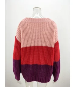 Round Neck Color-blocking Crochet Sweater -Women Clothing Sales Store 200508417 12