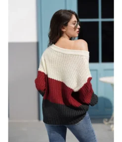 Round Neck Color-blocking Crochet Sweater -Women Clothing Sales Store 200508417 3