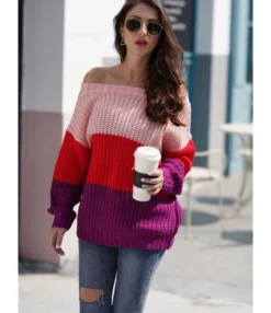 Round Neck Color-blocking Crochet Sweater -Women Clothing Sales Store 200508417 4