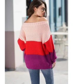 Round Neck Color-blocking Crochet Sweater -Women Clothing Sales Store 200508417 5
