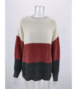 Round Neck Color-blocking Crochet Sweater -Women Clothing Sales Store 200508417 6