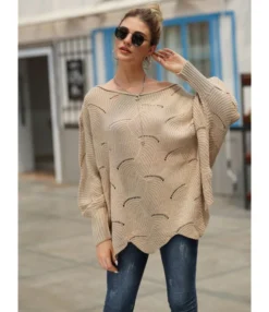Irregular Hem Puff Sleeve Flat Weave Sweater Wholesale Juniors Clothing 200508626