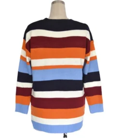 Rainbow Striped Colorblock Women Knit Cardigan -Women Clothing Sales Store 200808860 4