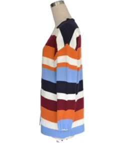 Rainbow Striped Colorblock Women Knit Cardigan -Women Clothing Sales Store 200808860 5