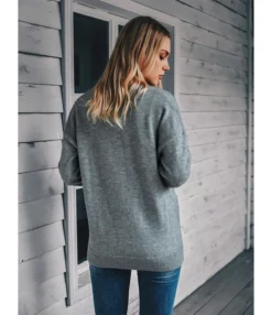 Pocket Side Solid Color Button Front Knit Cardigan -Women Clothing Sales Store 200811981 3