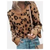 Leopard Ribbed Knitting Sweater