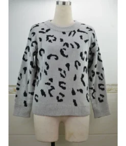 Leopard Ribbed Knitting Sweater -Women Clothing Sales Store 200817620 3 6
