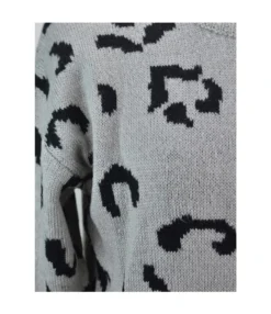 Leopard Ribbed Knitting Sweater -Women Clothing Sales Store 200817620 4 6