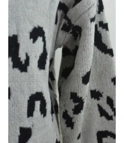 Leopard Ribbed Knitting Sweater -Women Clothing Sales Store 200817620 5 1