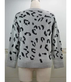 Leopard Ribbed Knitting Sweater -Women Clothing Sales Store 200817620 8 1