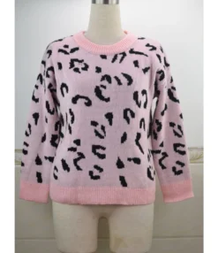 Leopard Ribbed Knitting Sweater -Women Clothing Sales Store 200817620 9 1