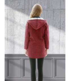 Women Pocket Decor Plaid Hooded Shirt -Women Clothing Sales Store 200901093 2