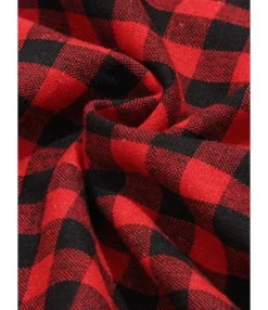 Women Pocket Decor Plaid Hooded Shirt -Women Clothing Sales Store 200901093 6