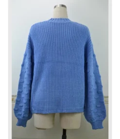 Dolman Sleeve Solid Color Crochet Sweater -Women Clothing Sales Store 200903318 17