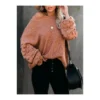 Dolman Sleeve Solid Color Crochet Sweater