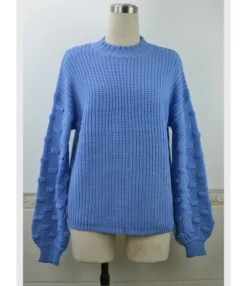 Dolman Sleeve Solid Color Crochet Sweater -Women Clothing Sales Store 200903318 9