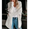 Drop Sleeve Pocket Plain Grain Fleece Cardigan