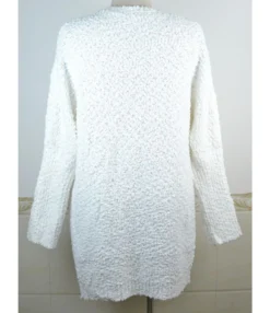 Drop Sleeve Pocket Plain Grain Fleece Cardigan -Women Clothing Sales Store 200909697 4