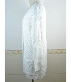 Drop Sleeve Pocket Plain Grain Fleece Cardigan -Women Clothing Sales Store 200909697 7