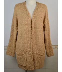 Drop Sleeve Pocket Plain Grain Fleece Cardigan -Women Clothing Sales Store 200909697 8 1