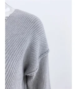 Solid Color Seam Rib-knit Sweater -Women Clothing Sales Store 200910133 8
