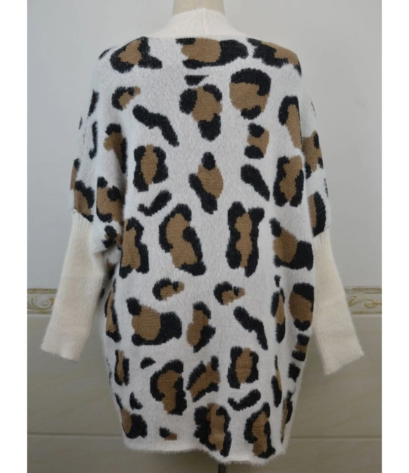 Leopard Hit Color Knit Cardigan 7 Leopard Hit Color Knit Cardigan - Image 7