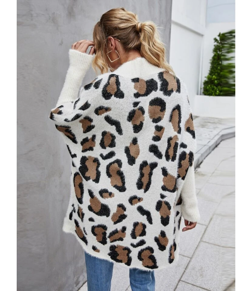 Leopard Hit Color Knit Cardigan 4 Leopard Hit Color Knit Cardigan - Image 4