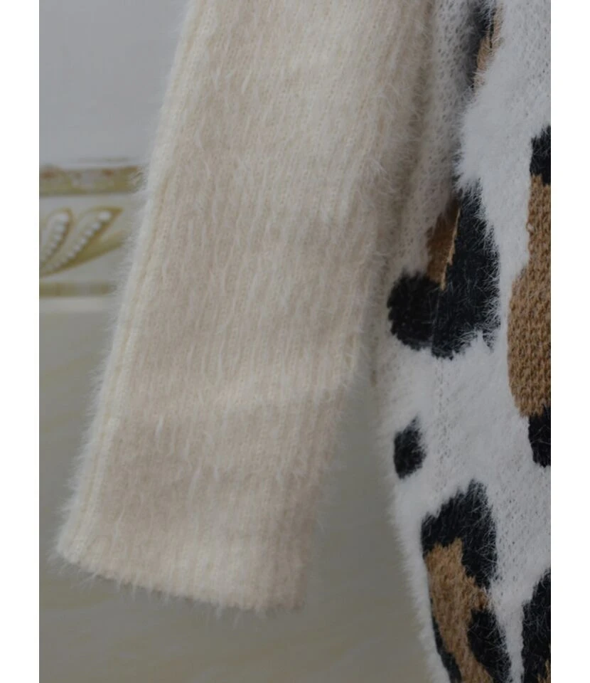 Leopard Hit Color Knit Cardigan 10 Leopard Hit Color Knit Cardigan - Image 10