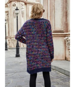 Houndstooth Pocket Knit Cardigan -Women Clothing Sales Store 200922172 16 1