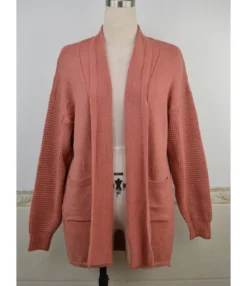 Solid Color Pocket Ribbed Knit Cardigan -Women Clothing Sales Store 200922889 5