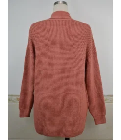 Solid Color Pocket Ribbed Knit Cardigan -Women Clothing Sales Store 200922889 7