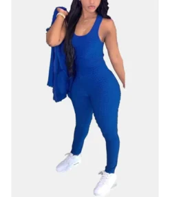 3 Pieces Solid Color Tank Top & Pants & Zipper Jacket Sports Tracksuit 13 3 Pieces Solid Color Tank Top & Pants & Zipper Jacket Sports Tracksuit -Women Clothing Sales Store 200923758 1 1