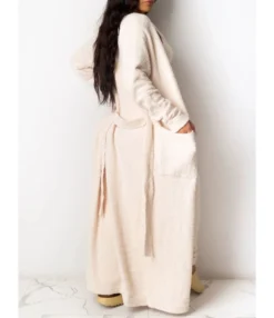 Plush Bathrobe Kimono With Belt -Women Clothing Sales Store 200925330 14