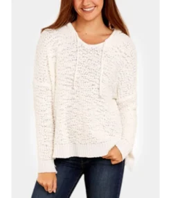 Grain Fleece Knit Hooded Sweater