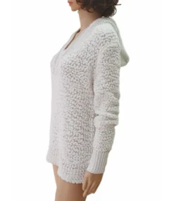 Grain Fleece Knit Hooded Sweater -Women Clothing Sales Store 201006510 3
