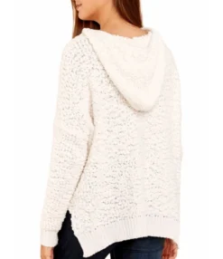 Grain Fleece Knit Hooded Sweater -Women Clothing Sales Store 201006510 6 1