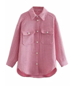 Flap Pocket Pearl Button Plaid Shirt Coat -Women Clothing Sales Store 201006741 11 1